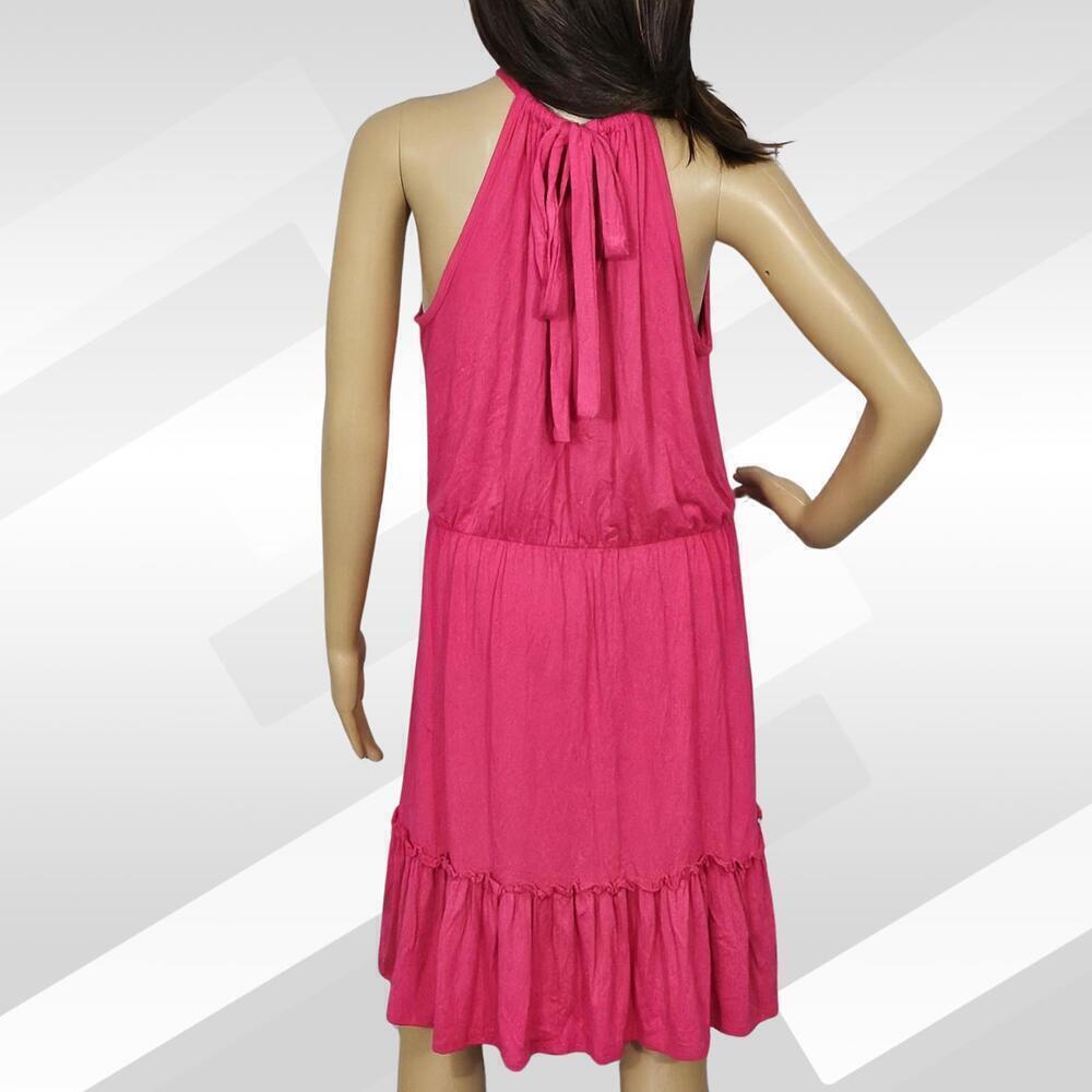 2/$30 NWOT Loveappella Pink Flounce Hem Halter Dress Size LP - Picture 2 of 5